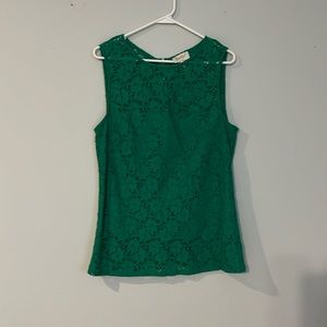 Green lace tanktop with zipper in back